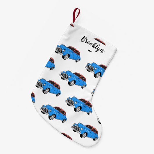 Classic car 1948 cartoon illustration kleine kerstsok (Voorkant (Hangend))