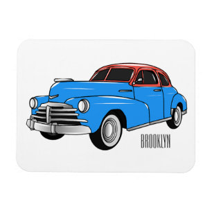 Classic car 1948 cartoon illustration magneet