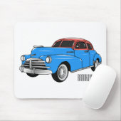 Classic car 1948 cartoon illustration muismat (Met muis)