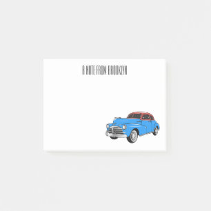 Classic car 1948 cartoon illustration post-it® notes