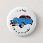 Classic car 1948 cartoon illustration ronde button 5,7 cm (Voorkant)