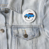 Classic car 1948 cartoon illustration ronde button 5,7 cm (In situ)