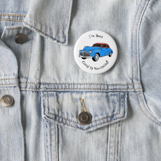 Classic car 1948 cartoon illustration ronde button 5,7 cm (In situ)