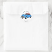 Classic car 1948 cartoon illustration ronde sticker (Tas)