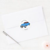 Classic car 1948 cartoon illustration ronde sticker (Envelop)