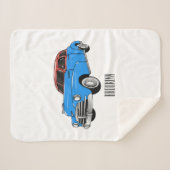 Classic car 1948 cartoon illustration sherpa deken (Voorkant (horizontaal))