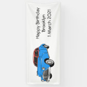 Classic car 1948 cartoon illustration spandoek (Verticaal)