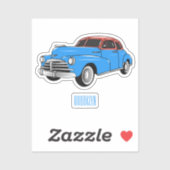 Classic car 1948 cartoon illustration sticker (Vel)