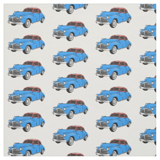 Classic car 1948 cartoon illustration stof (Swatch)