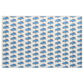 Classic car 1948 cartoon illustration stof (Fat Quarter)