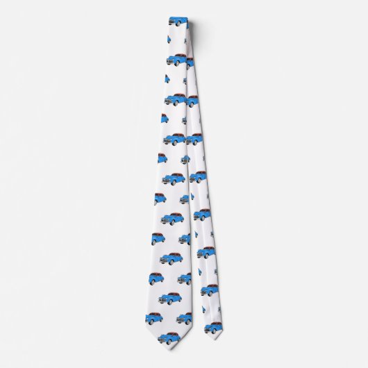 Classic car 1948 cartoon illustration stropdas (Voorkant)