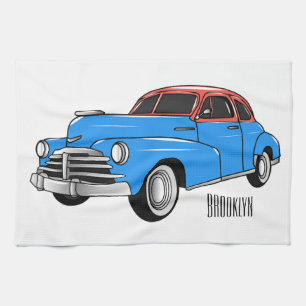 Classic car 1948 cartoon illustration theedoek