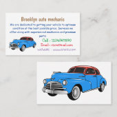 Classic car 1948 cartoon illustration visitekaartje (Voorkant / Achterkant)
