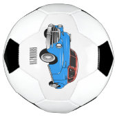 Classic car 1948 cartoon illustration voetbal (Gedraaid)