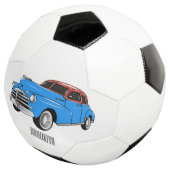 Classic car 1948 cartoon illustration voetbal (Drie kwart)