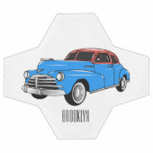 Classic car 1948 cartoon illustration voetbal (Enkel)