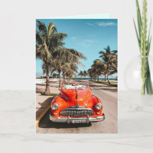 CLASSIC CAR 1950S BEACH BIRTHDAY WENSKAARTEN KAART