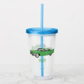 Classic car 1959 cartoon illustration acryl drinkbeker (Voorkant)