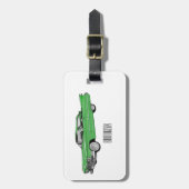 Classic car 1959 cartoon illustration bagagelabel (Voorkant verticaal)