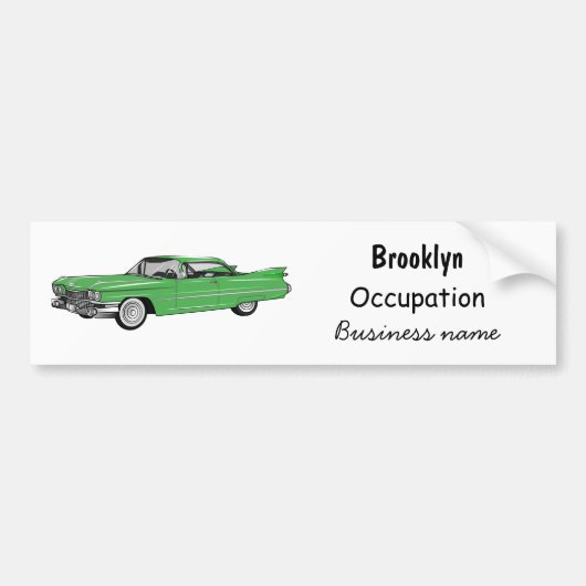 Classic car 1959 cartoon illustration bumpersticker (Voorkant)