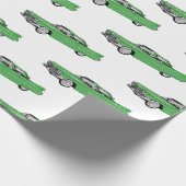 Classic car 1959 cartoon illustration cadeaupapier (Hoek)