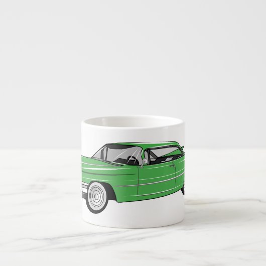Classic car 1959 cartoon illustration espresso kop (Voorkant)