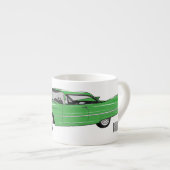 Classic car 1959 cartoon illustration espresso kop (Voorkant rechts)