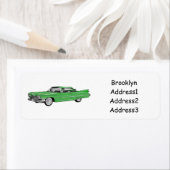 Classic car 1959 cartoon illustration etiket (Insitu)