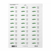 Classic car 1959 cartoon illustration etiket (Full Sheet)