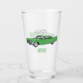 Classic car 1959 cartoon illustration glas (Voorkant)