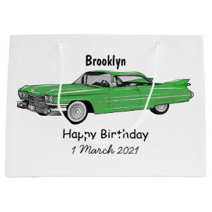 Classic car 1959 cartoon illustration groot cadeauzakje