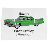 Classic car 1959 cartoon illustration groot cadeauzakje (Achterkant)