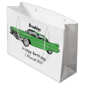 Classic car 1959 cartoon illustration groot cadeauzakje (Achterkant Gekanteld)