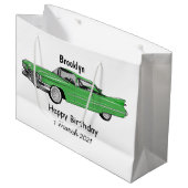 Classic car 1959 cartoon illustration groot cadeauzakje (Voorkant Gekanteld)