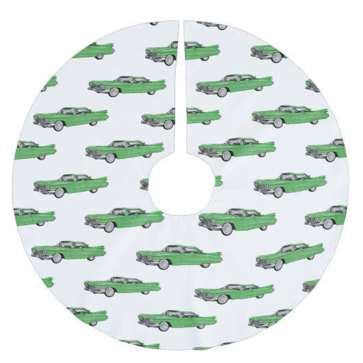 Classic car 1959 cartoon illustration kerstboom rok (Voorkant)