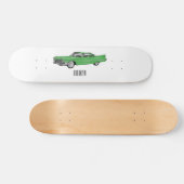 Classic car 1959 cartoon illustration persoonlijk skateboard (Horizontaal)