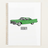 Classic car 1959 cartoon illustration planner (Voorkant)