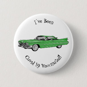 Classic car 1959 cartoon illustration ronde button 5,7 cm