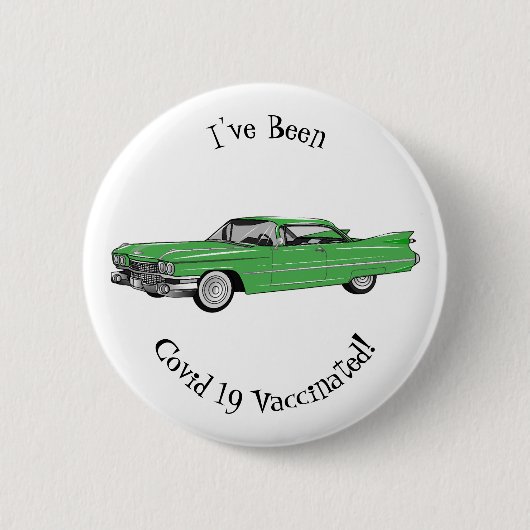 Classic car 1959 cartoon illustration ronde button 5,7 cm (Voorkant)