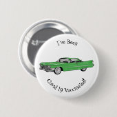Classic car 1959 cartoon illustration ronde button 5,7 cm (Voorkant /achterkant)