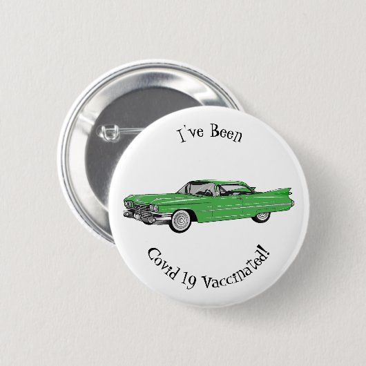 Classic car 1959 cartoon illustration ronde button 5,7 cm (Voorkant /achterkant)