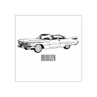Classic car 1959 cartoon illustration