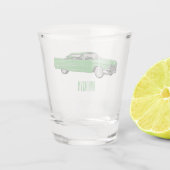 Classic car 1959 cartoon illustration shot glas (Achterkant)