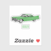 Classic car 1959 cartoon illustration sticker (Vel)