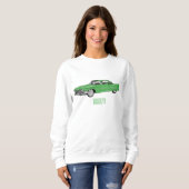 Classic car 1959 cartoon illustration trui (Voorkant volledig)