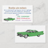 Classic car 1959 cartoon illustration visitekaartje (Voorkant / Achterkant)