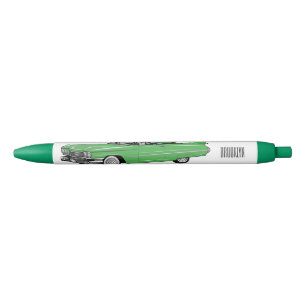 Classic car 1959 cartoon illustration zwarte inkt pen