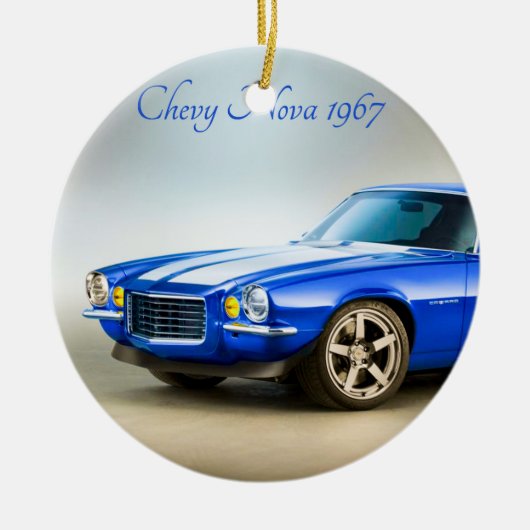 Classic Car afbeelding voor Circle-Ornament Keramisch Ornament (Voorkant)