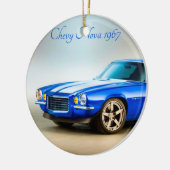 Classic Car afbeelding voor Circle-Ornament Keramisch Ornament (Links)