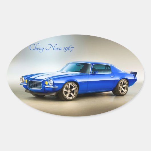 Classic Car afbeelding voor Oval-Stickers-Glossy Ovale Sticker (Voorkant)